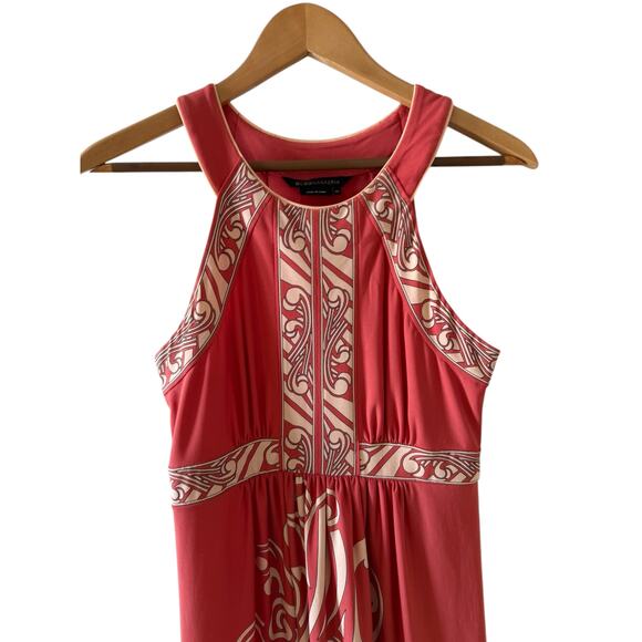 BCBGMAXAZRIA Cutaway Dress Melon Orange Print XS - Picture 2 of 8